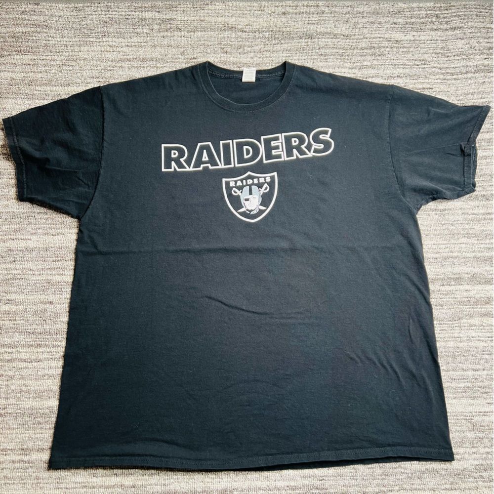 Oakland Raiders Men T-shirt 2XL Black (Pre-owned)